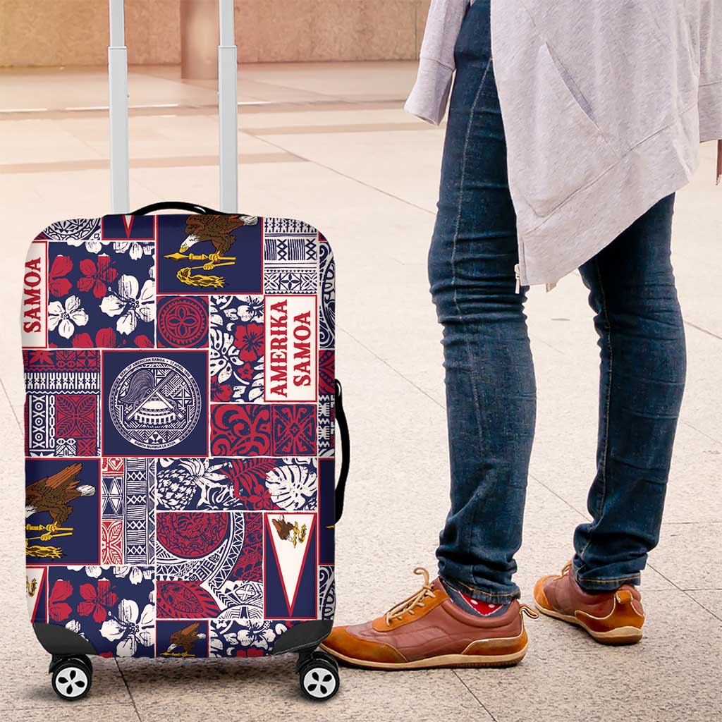 Manuia le Kerisimasi American Samoa Luggage Cover Pacific Patchwork Xmas Vibes - Polynesian Pride