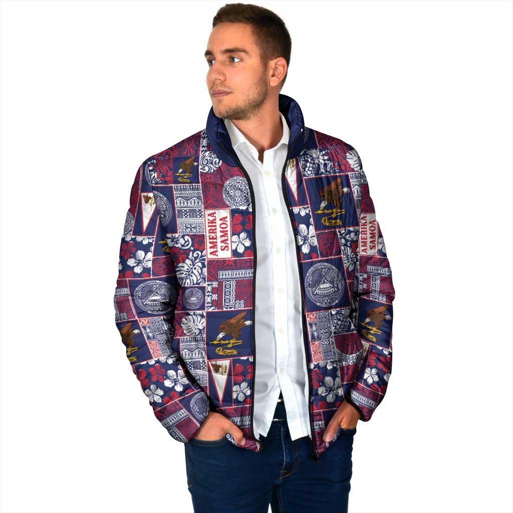 Manuia le Kerisimasi American Samoa Padded Jacket Pacific Patchwork Xmas Vibes - Polynesian Pride