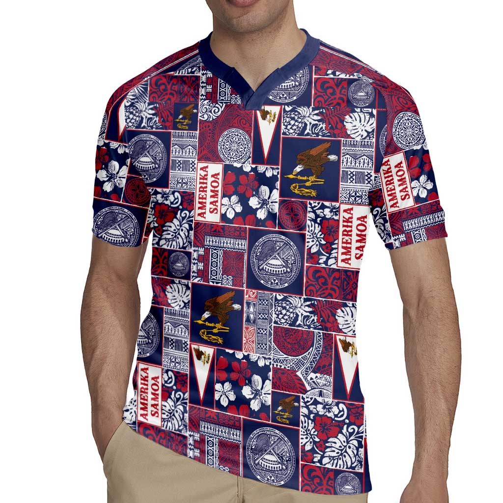 Manuia le Kerisimasi American Samoa Rugby Jersey Pacific Patchwork Xmas Vibes - Polynesian Pride