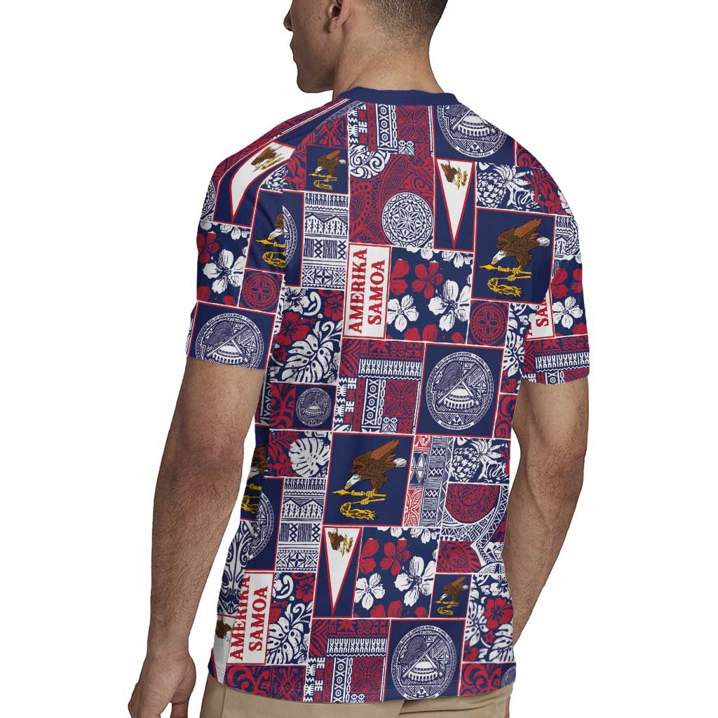 Manuia le Kerisimasi American Samoa Rugby Jersey Pacific Patchwork Xmas Vibes - Polynesian Pride
