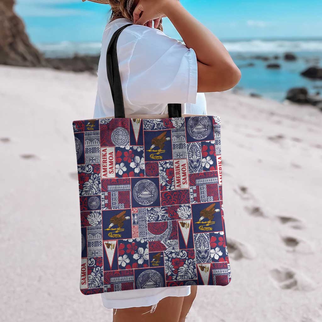 Manuia le Kerisimasi American Samoa Tote Bag Pacific Patchwork Xmas Vibes - Polynesian Pride