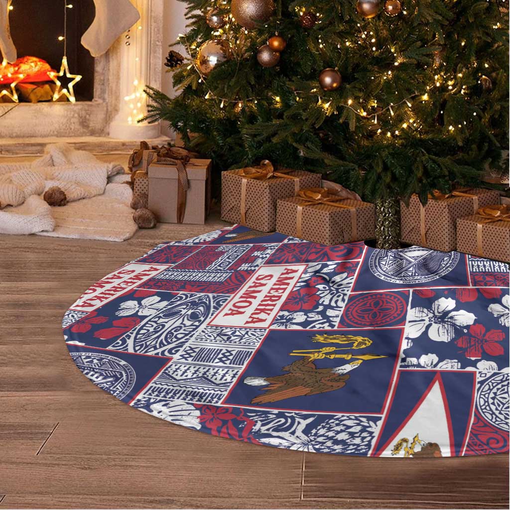 Manuia le Kerisimasi American Samoa Tree Skirt Pacific Patchwork Xmas Vibes - Polynesian Pride