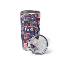 Manuia le Kerisimasi American Samoa Tumbler Cup Pacific Patchwork Xmas Vibes - Polynesian Pride
