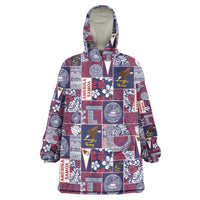 Manuia le Kerisimasi American Samoa Wearable Blanket Hoodie Pacific Patchwork Xmas Vibes - Polynesian Pride