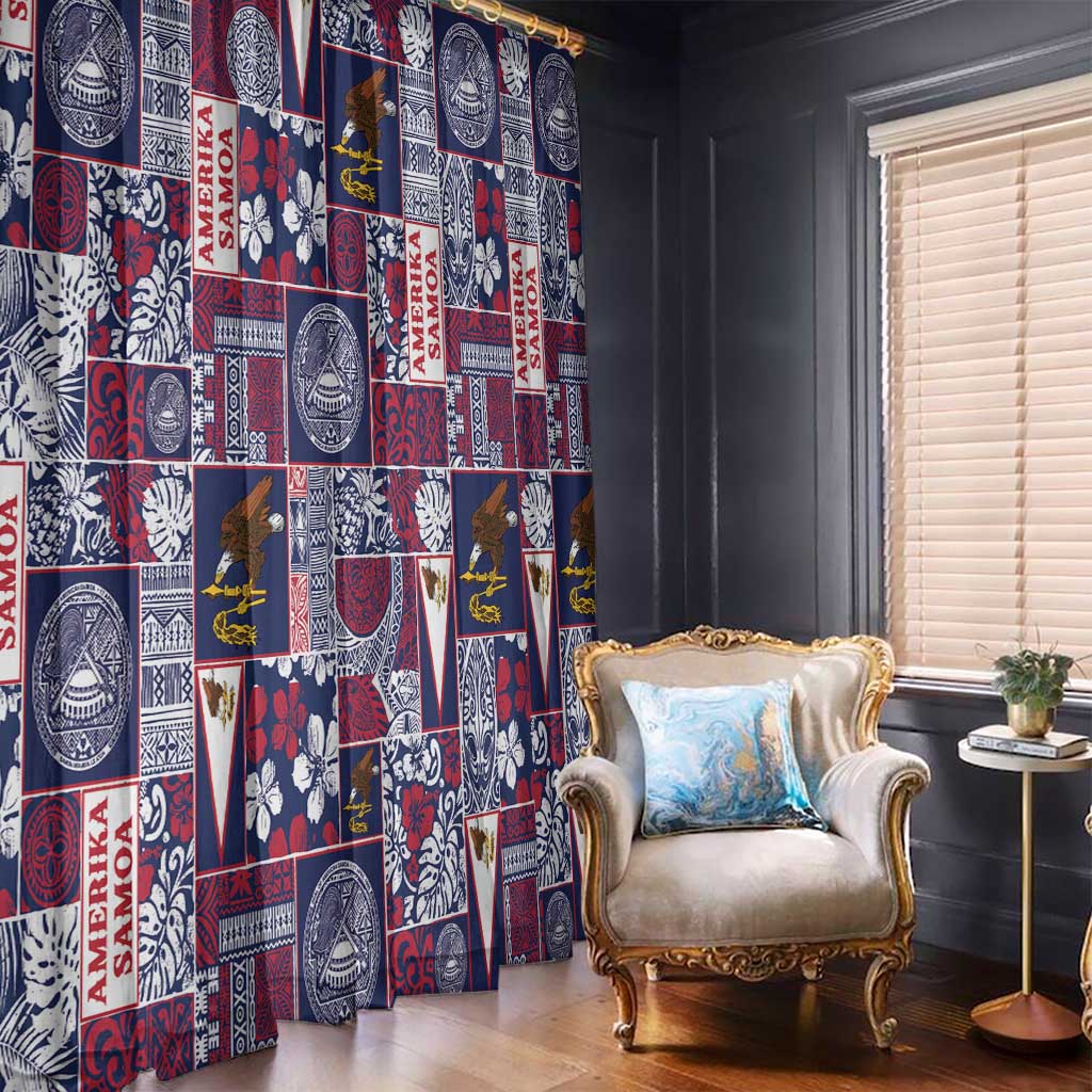 Manuia le Kerisimasi American Samoa Window Curtain Pacific Patchwork Xmas Vibes - Polynesian Pride