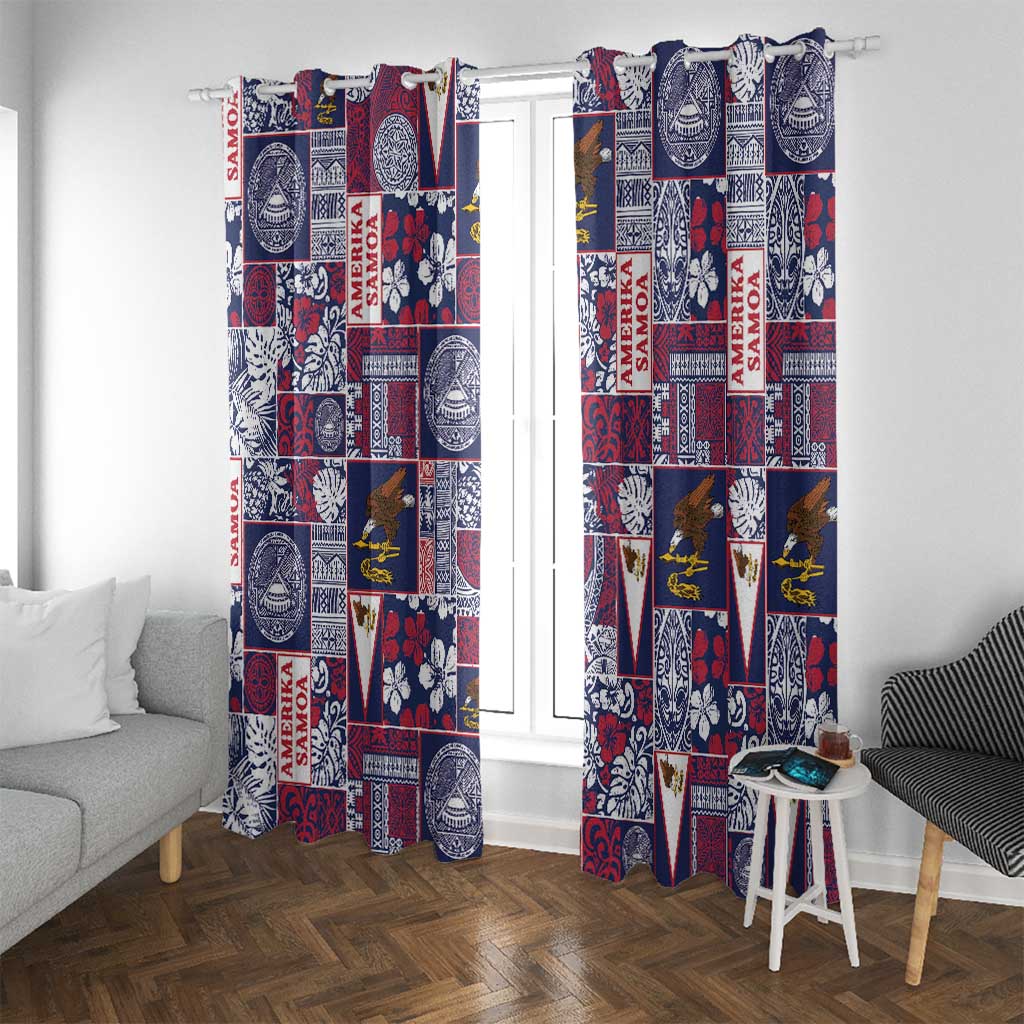 Manuia le Kerisimasi American Samoa Window Curtain Pacific Patchwork Xmas Vibes - Polynesian Pride