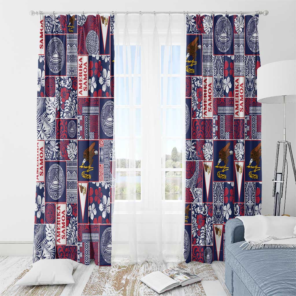 Manuia le Kerisimasi American Samoa Window Curtain Pacific Patchwork Xmas Vibes - Polynesian Pride