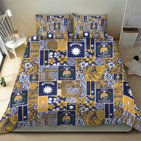 Ekamawir omo Nauru Bedding Set Pacific Patchwork Xmas Vibes - Polynesian Pride