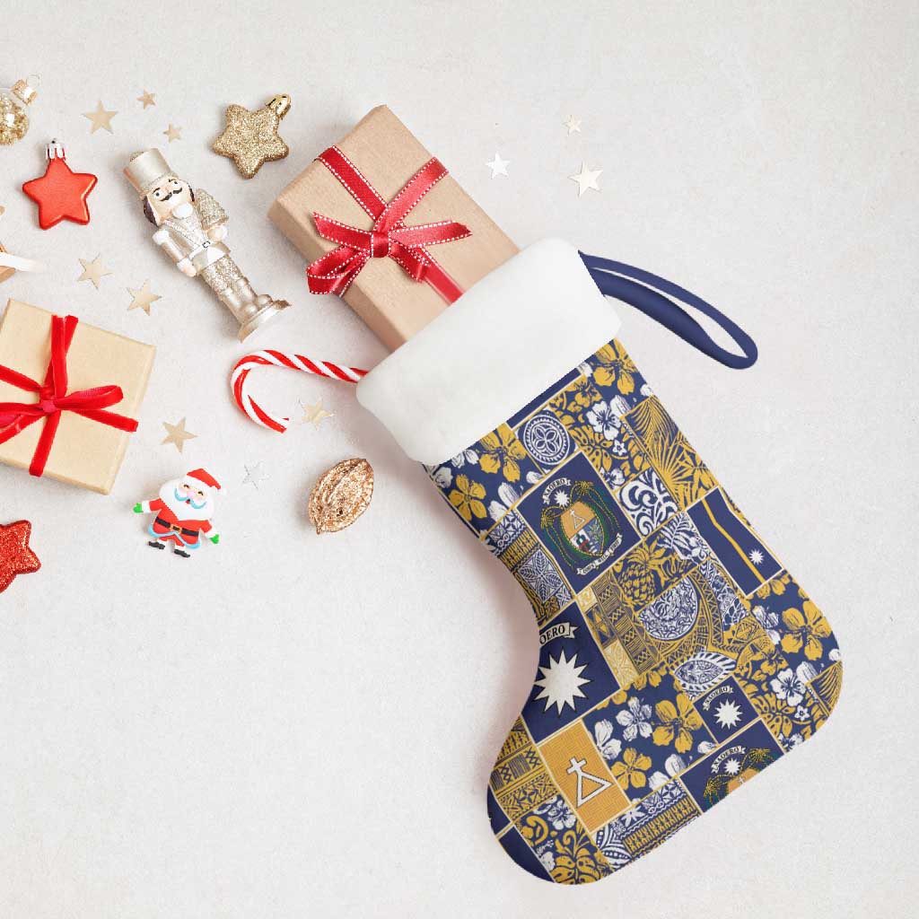 Ekamawir omo Nauru Christmas Stocking Pacific Patchwork Xmas Vibes - Polynesian Pride