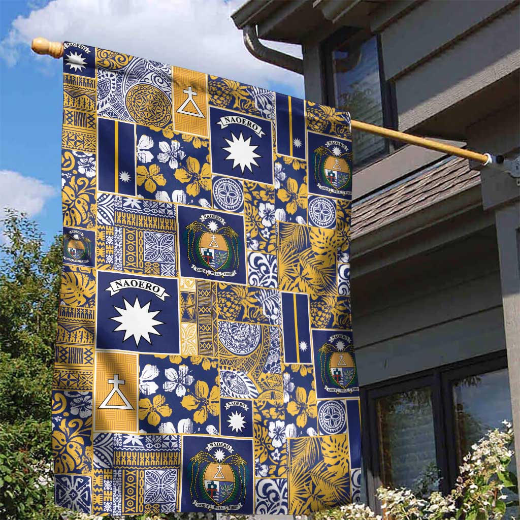 Ekamawir omo Nauru Garden Flag Pacific Patchwork Xmas Vibes - Polynesian Pride
