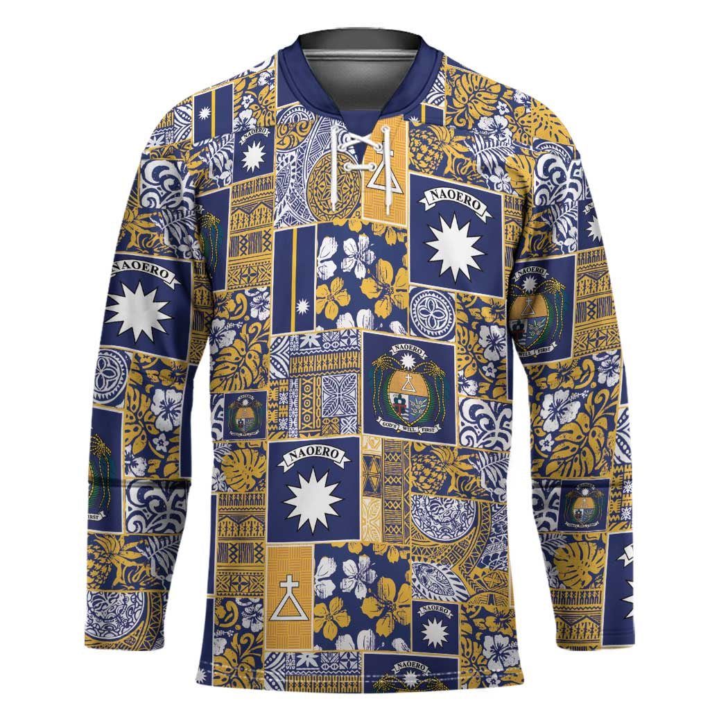 Ekamawir omo Nauru Hockey Jersey Pacific Patchwork Xmas Vibes - Polynesian Pride