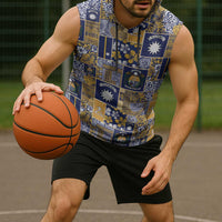 Ekamawir omo Nauru Sleeveless Hoodie Pacific Patchwork Xmas Vibes - Polynesian Pride