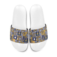 Ekamawir omo Nauru Slide Sandals Pacific Patchwork Xmas Vibes - Polynesian Pride