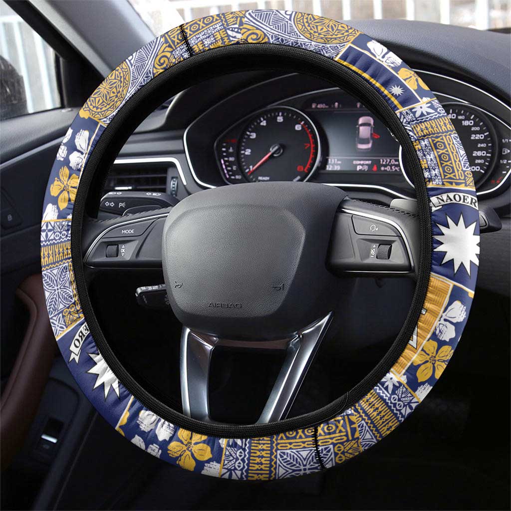 Ekamawir omo Nauru Steering Wheel Cover Pacific Patchwork Xmas Vibes - Polynesian Pride