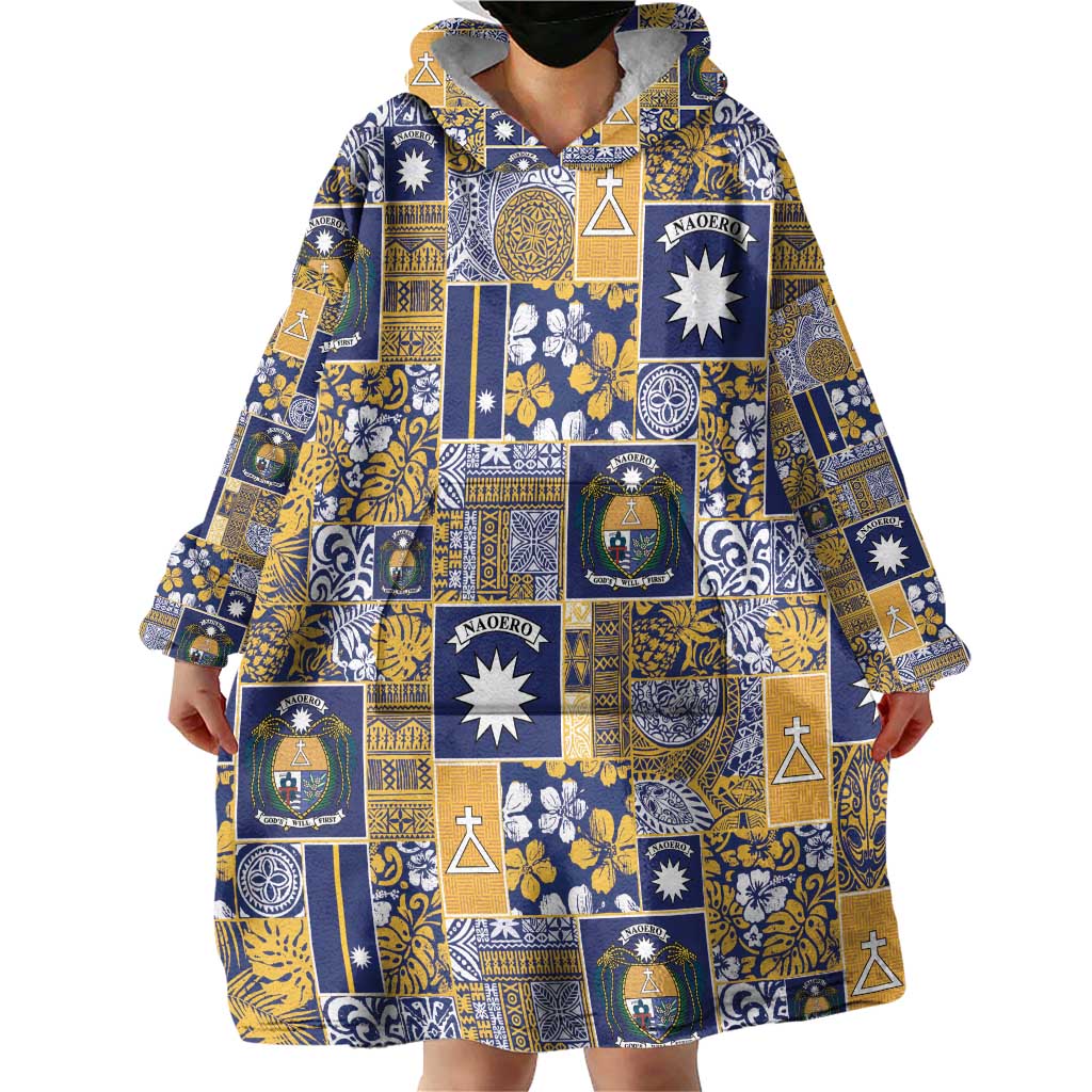 Ekamawir omo Nauru Wearable Blanket Hoodie Pacific Patchwork Xmas Vibes - Polynesian Pride
