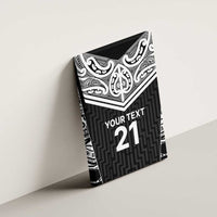 New Zealand Black Fern Custom Canvas Wall Art Maori Tukutuku Black-white Motif