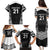 New Zealand Black Fern Custom Family Matching Puletasi and Hawaiian Shirt Maori Tukutuku Black-white Motif
