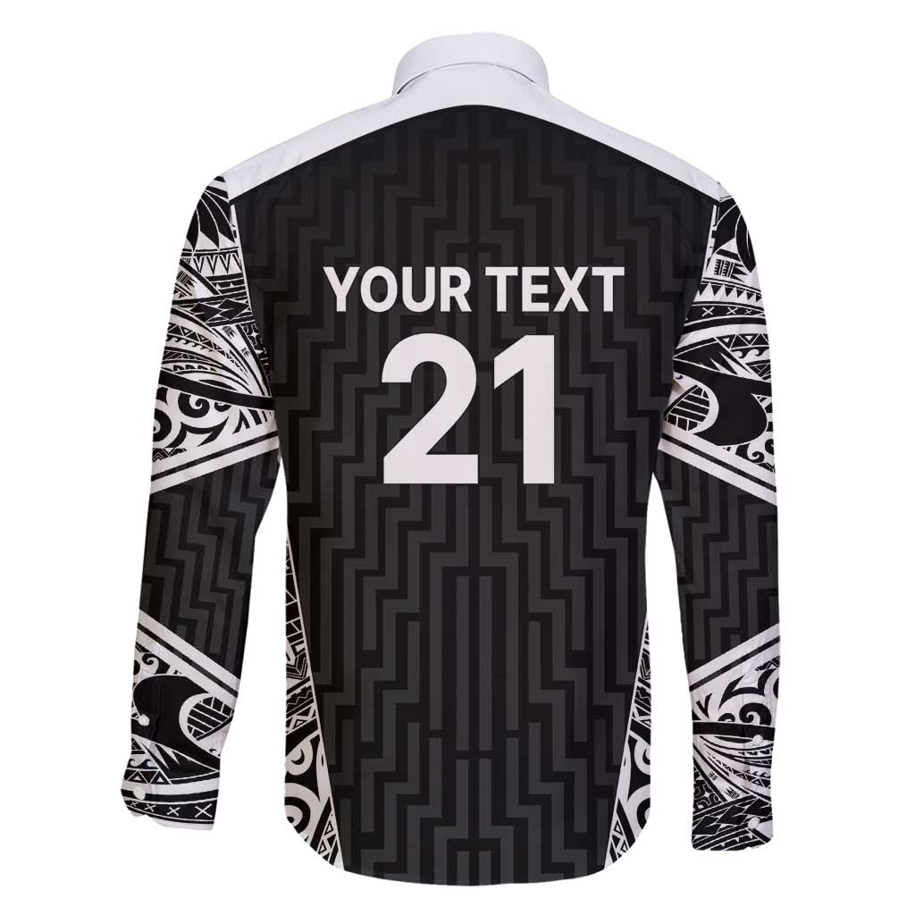 New Zealand Black Fern Custom Family Matching Summer Maxi Dress and Hawaiian Shirt Maori Tukutuku Black-white Motif