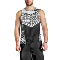 New Zealand Black Fern Custom Men Tank Top Maori Tukutuku Black-white Motif
