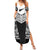 New Zealand Black Fern Custom Summer Maxi Dress Maori Tukutuku Black-white Motif