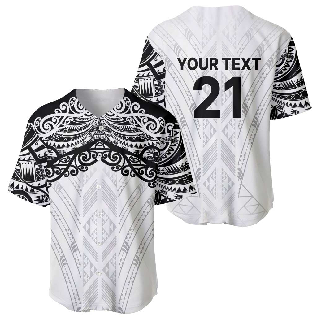 New Zealand Koru Fern Custom Baseball Jersey Simple Taniko Motif