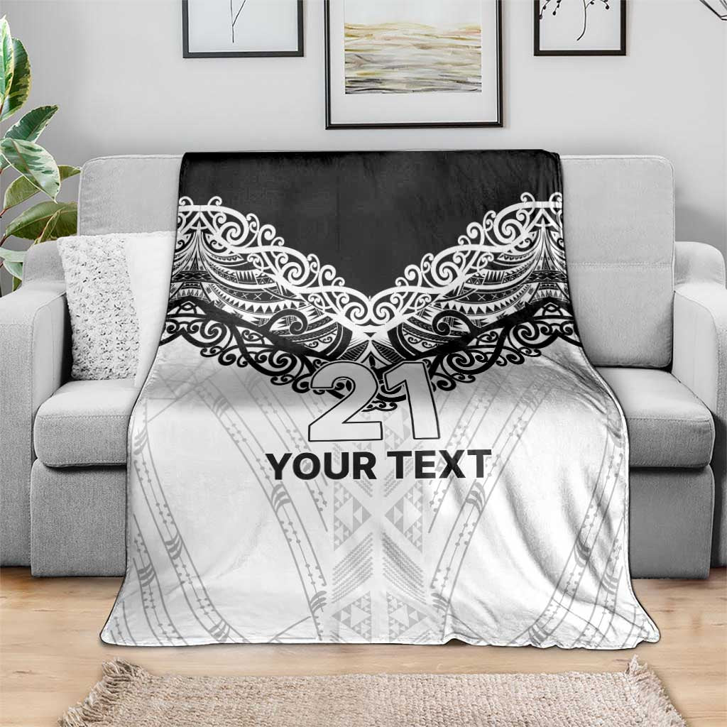 New Zealand Koru Fern Custom Blanket Simple Taniko Motif