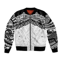 New Zealand Koru Fern Custom Bomber Jacket Simple Taniko Motif