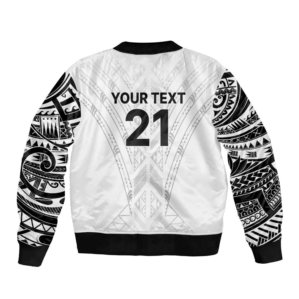 New Zealand Koru Fern Custom Bomber Jacket Simple Taniko Motif