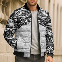 New Zealand Koru Fern Custom Bomber Puffer Jacket Simple Taniko Motif - Polynesian Pride
