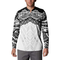 New Zealand Koru Fern Custom Button Sweatshirt Simple Taniko Motif