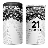 New Zealand Koru Fern Custom 4 in 1 Can Cooler Tumbler Simple Taniko Motif