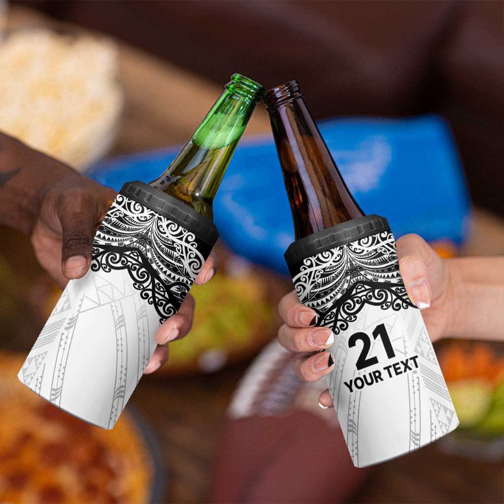 New Zealand Koru Fern Custom 4 in 1 Can Cooler Tumbler Simple Taniko Motif