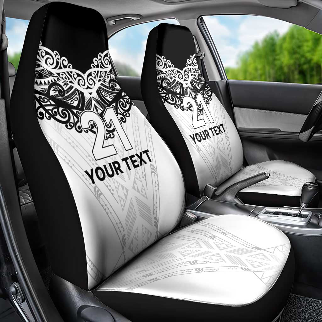 New Zealand Koru Fern Custom Car Seat Cover Simple Taniko Motif