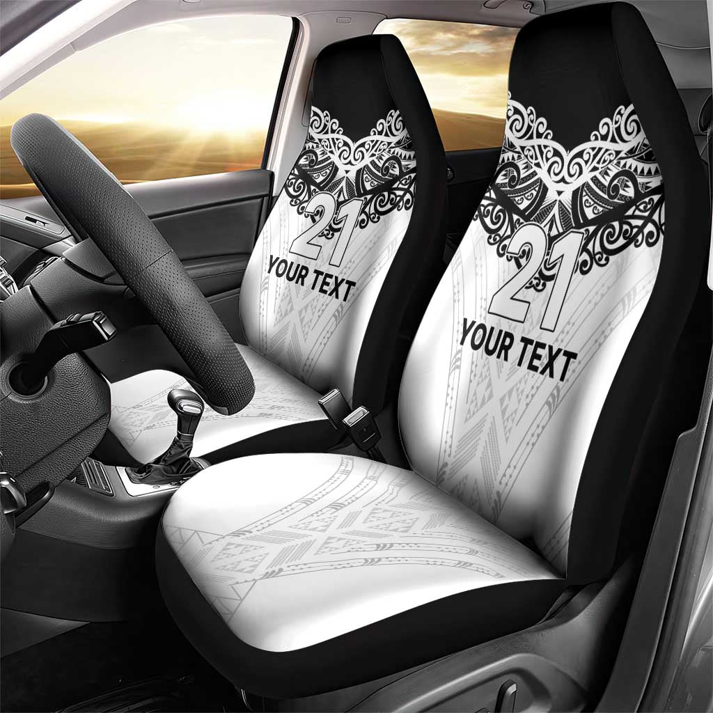 New Zealand Koru Fern Custom Car Seat Cover Simple Taniko Motif