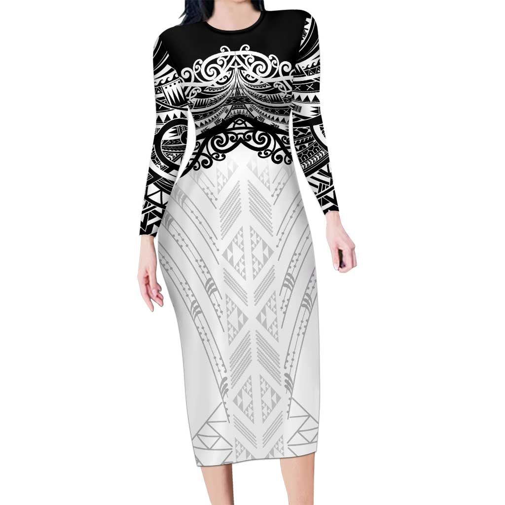 New Zealand Koru Fern Custom Family Matching Long Sleeve Bodycon Dress and Hawaiian Shirt Simple Taniko Motif