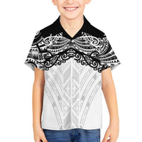 New Zealand Koru Fern Custom Family Matching Off Shoulder Short Dress and Hawaiian Shirt Simple Taniko Motif