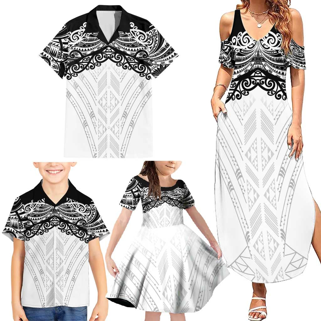 New Zealand Koru Fern Custom Family Matching Summer Maxi Dress and Hawaiian Shirt Simple Taniko Motif