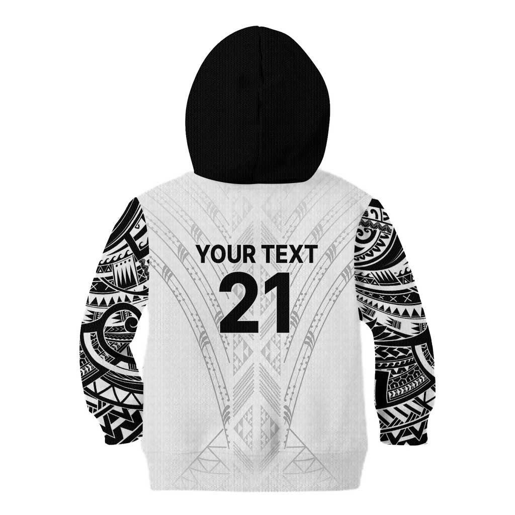 New Zealand Koru Fern Custom Kid Hoodie Simple Taniko Motif