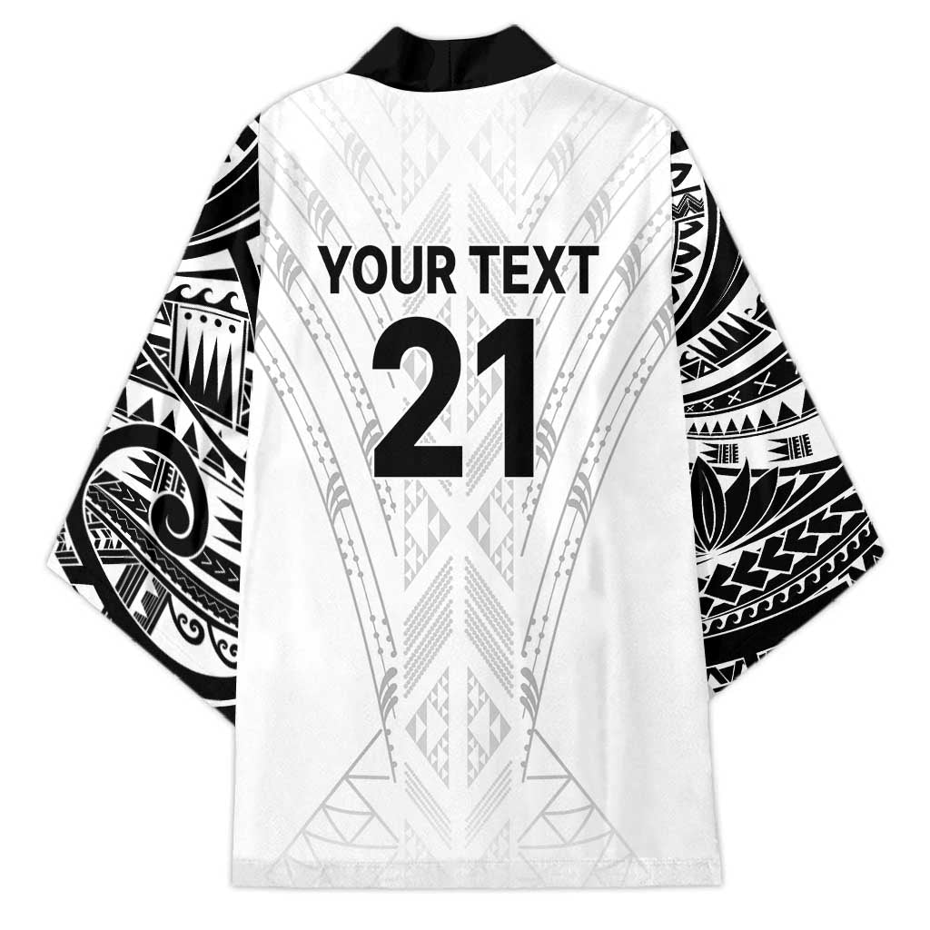 New Zealand Koru Fern Custom Kimono Simple Taniko Motif - Polynesian Pride