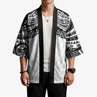 New Zealand Koru Fern Custom Kimono Simple Taniko Motif - Polynesian Pride