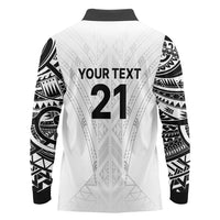 New Zealand Koru Fern Custom Long Sleeve Polo Shirt Simple Taniko Motif