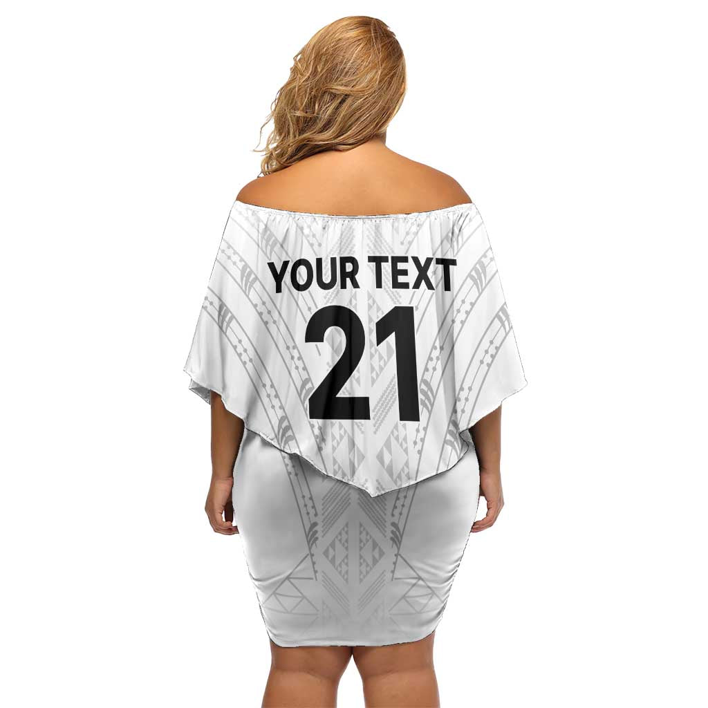 New Zealand Koru Fern Custom Off Shoulder Short Dress Simple Taniko Motif