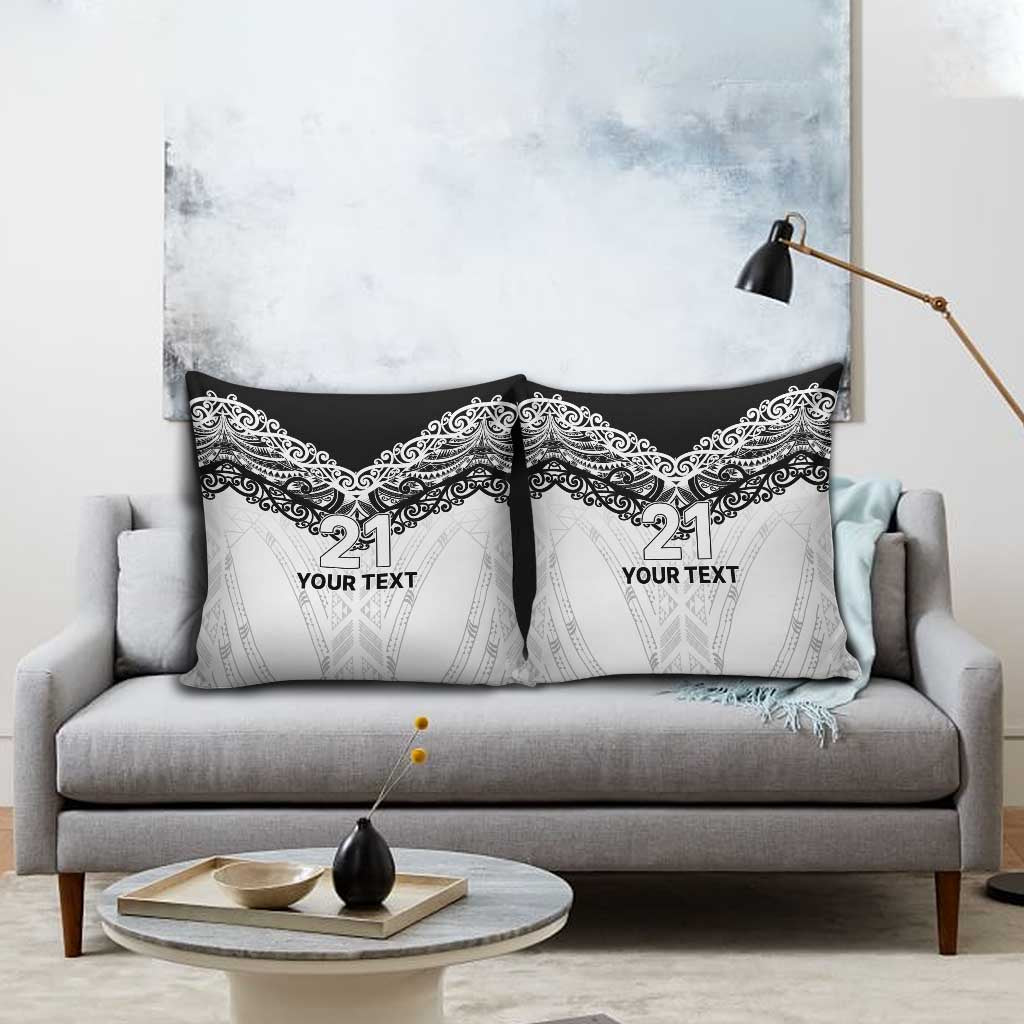 New Zealand Koru Fern Custom Pillow Cover Simple Taniko Motif - Polynesian Pride