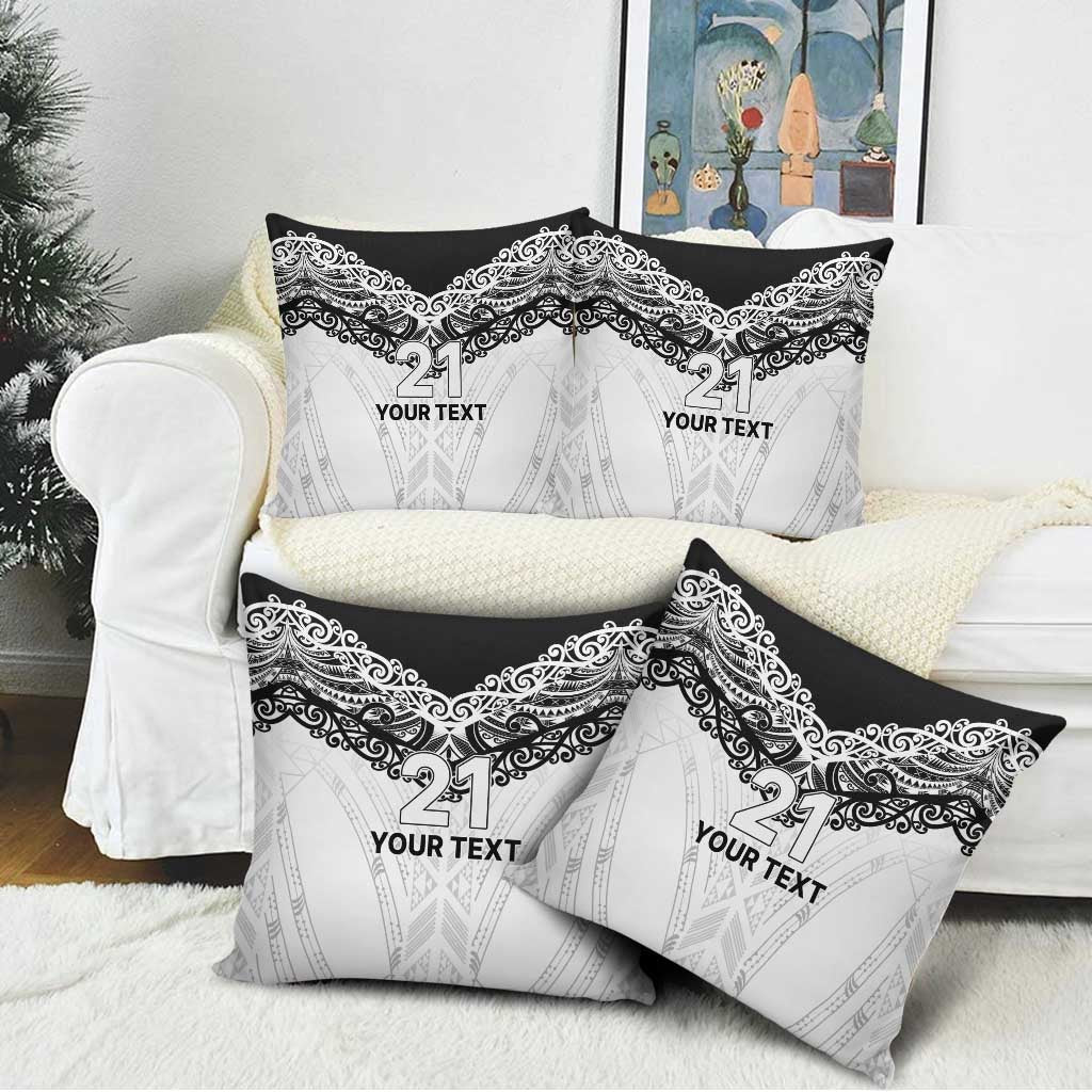 New Zealand Koru Fern Custom Pillow Cover Simple Taniko Motif - Polynesian Pride