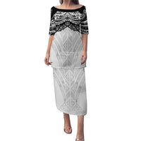 New Zealand Koru Fern Custom Puletasi Simple Taniko Motif