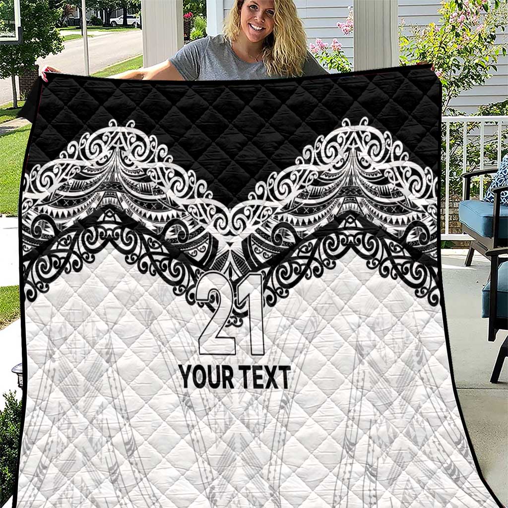 New Zealand Koru Fern Custom Quilt Simple Taniko Motif