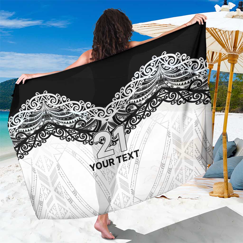 New Zealand Koru Fern Custom Sarong Simple Taniko Motif