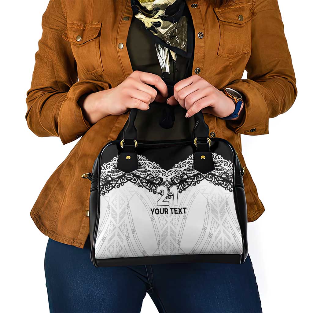 New Zealand Koru Fern Custom Shoulder Handbag Simple Taniko Motif