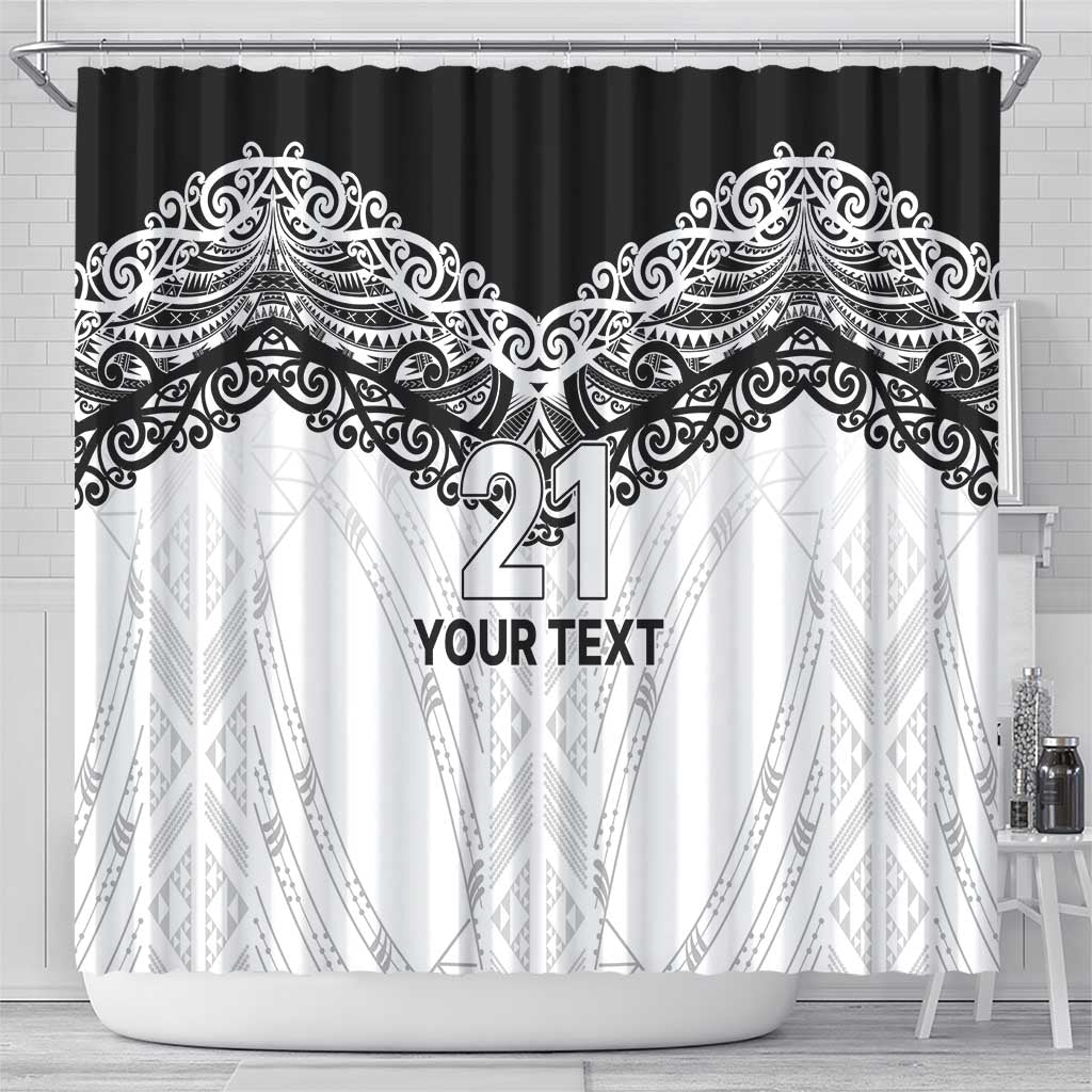 New Zealand Koru Fern Custom Shower Curtain Simple Taniko Motif
