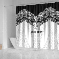 New Zealand Koru Fern Custom Shower Curtain Simple Taniko Motif